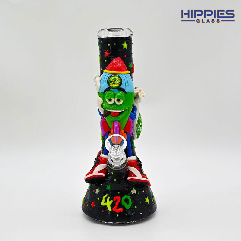 Glow In Dark,Borosilicate Glass Water Pipe,Glass Bongs,Glass Hookah