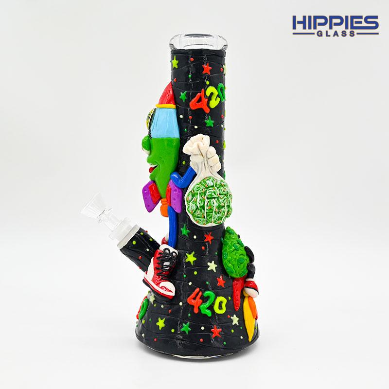 Glow In Dark,Borosilicate Glass Water Pipe,Glass Bongs,Glass Hookah 3