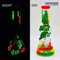 Glow In Dark,Borosilicate Glass Water Pipe,Glass Bongs,Glass Hookah