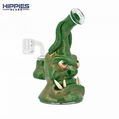 18cm Glass water pipe,Borosilicate Glass bong,Colorful polymer clay glass pipe