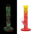 25cm glass water pipe,borosilicate glass bong,glow in dark,