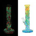 25cm glass water pipe,borosilicate glass bong,glow in dark,