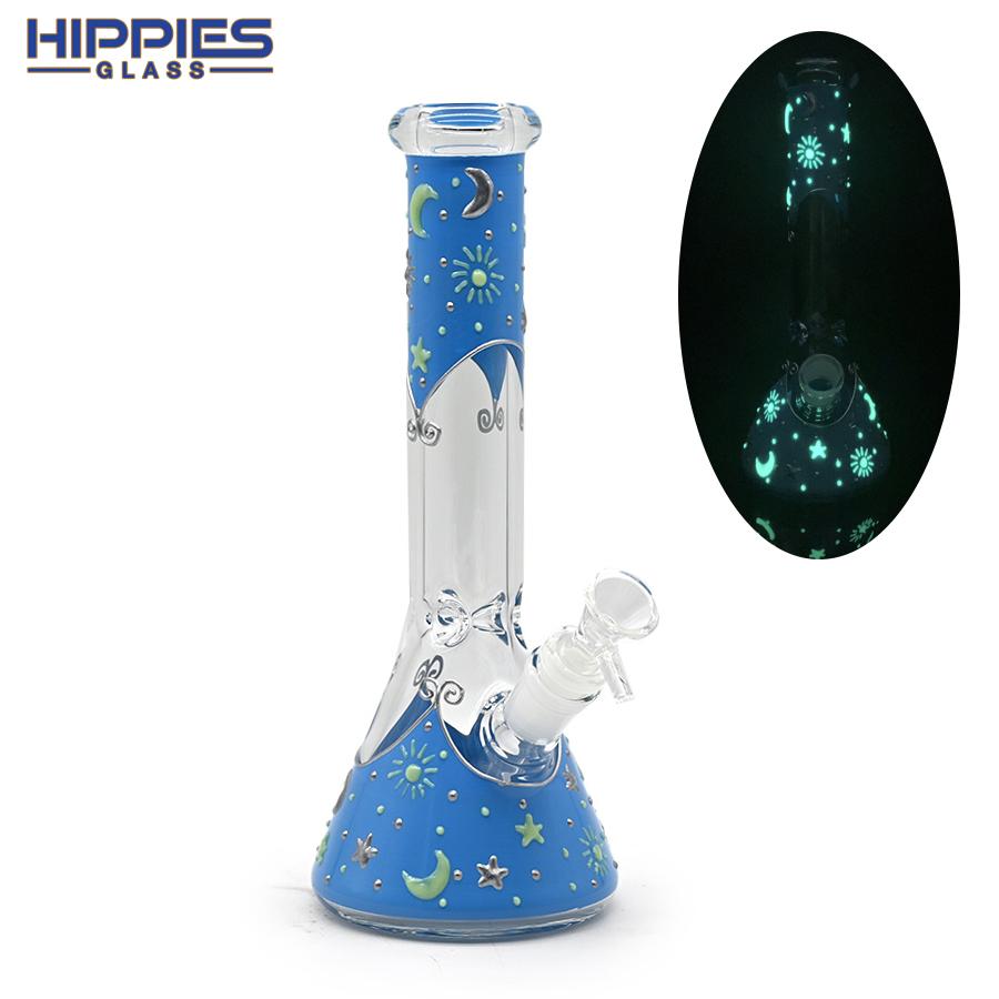 玻璃水煙管 高硼硅玻璃水煙筒 玻璃水煙 帶夜光的煙具  3