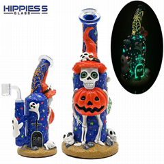 24cm borosilicate glass water pipe,Halloween Gift,glass bong