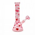 情人節系列玻璃水煙具 高硼硅玻璃水煙筒 粉色玻璃水煙管 吸煙配件 5