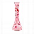 情人节系列玻璃水烟具 高硼硅玻璃水烟筒 粉色玻璃水烟管 吸烟配件 9
