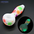 4 inch,White jade pipe,Glow in the dark,Cartoon Cherry/Cat Claw/Strawberry Pipe