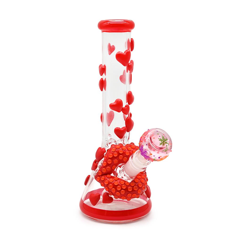 玻璃煙具，高硼硅玻璃水煙管，玻璃水煙筒，情人節主題煙具 2