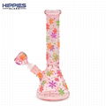 Glass Water Pipe With Snow,Glow In Dark,Glass hookah,borosilicate glass 7