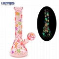 Glass Water Pipe With Snow,Glow In Dark