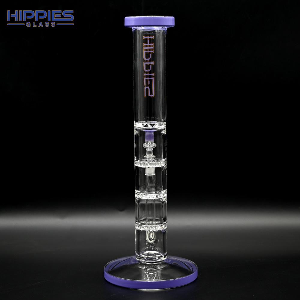 Glass Percolator Hookah,3 Layer Honeycomb Percs & 1 Turbine Perc Hookah 4