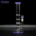 Glass Percolator Hookah,3 Layer Honeycomb Percs & 1 Turbine Perc Hookah 5