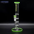 Glass Percolator Hookah,3 Layer Honeycomb Percs & 1 Turbine Perc Hookah