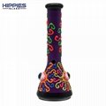 Glass Water Pipe Glow In Dark,Evil Eye And Colorful Lines With Glow In Dark 3