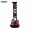 Glass Water Pipe Glow In Dark,Evil Eye And Colorful Lines With Glow In Dark 7