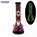 Glass Water Pipe Glow In Dark,Evil Eye And Colorful Lines With Glow In Dark 1