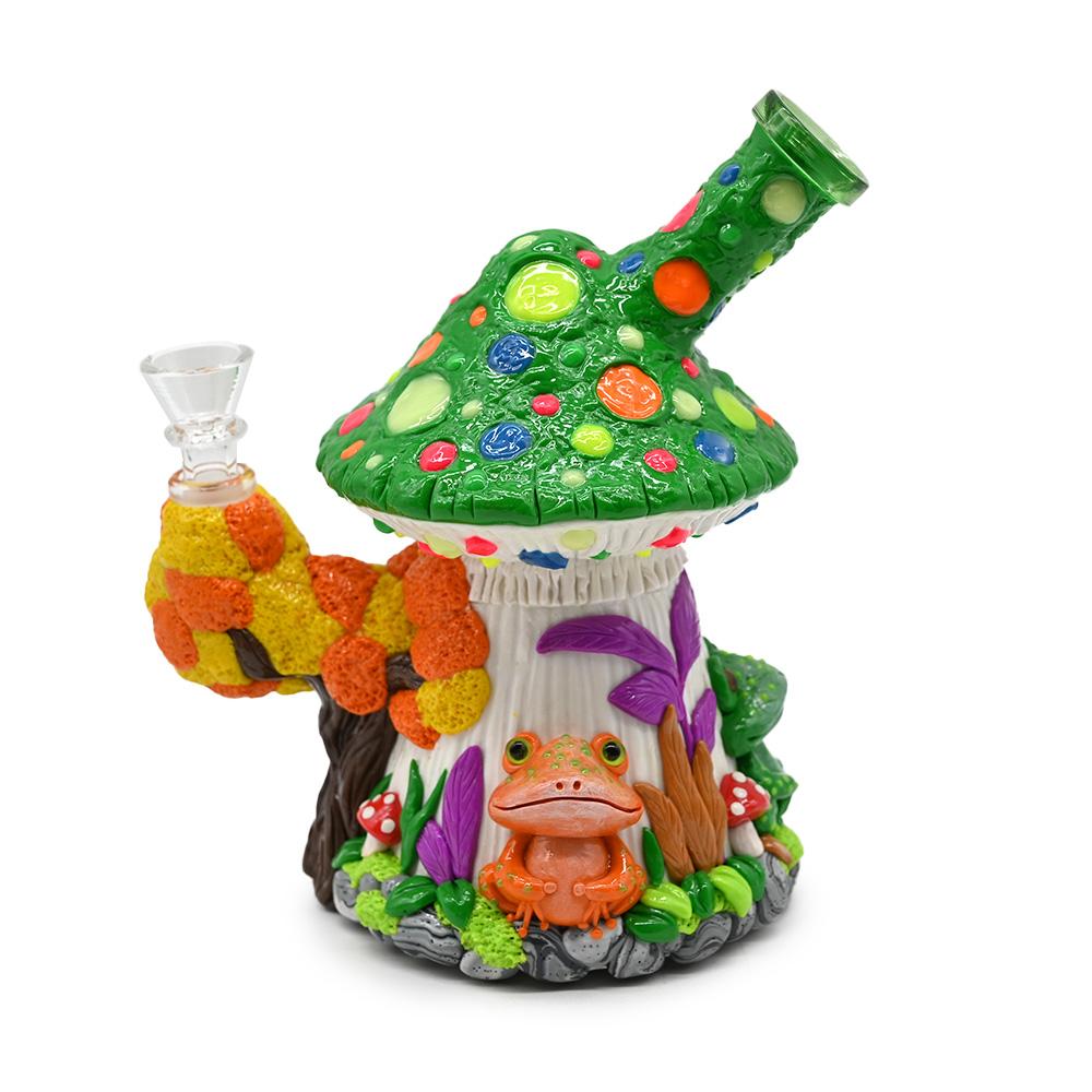 高硼硅玻璃水烟壶 蘑菇水烟管 手工软陶泥烟具 夜光卡通青蛙烟具 3