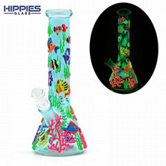 Glow In Dark,Borosilicate Glass Water Pipe,glass bong