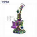 Glass Bong,Evil Eyes Glow In Dark,Glass Hookah,Borosilicate Glass water pipe 6