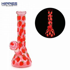 Strawberry With Glass Water Pipe,Glow In Dark,Glass hookah,borosilicate glass