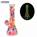 Cute Cat Claw With Glass Water Pipe,Glow In Dark,Glass hookah,borosilicate glass