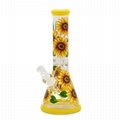 Glass Bong，Glass Water Pipe,Sunflower，Glass hookah，borosilicate glass，