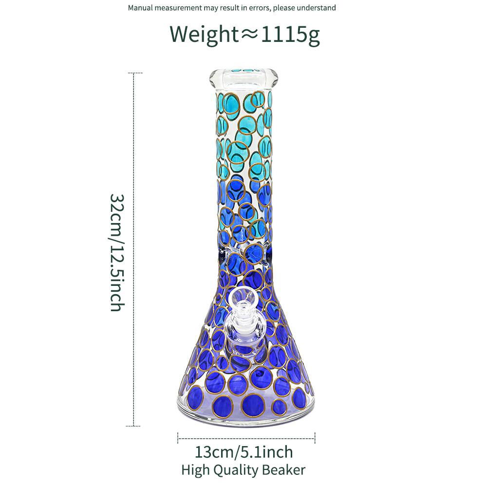 手繪彩色圈圈玻璃水煙管，高硼硅玻璃水煙筒，玻璃工藝品，吸煙配件 3
