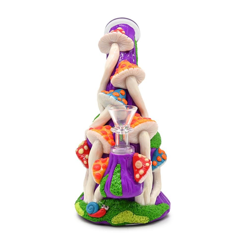 Glass Mushroom Bongs With Polymer Clay Decorations,Hand Painted Glass Rigs 2