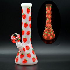 Colorful Luminous Strawberry,Glow In Dark,Borosilicate Glass Water Pipe (Hot Product - 2*)