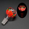 Colorful Luminous Strawberry,Glow In Dark,Borosilicate Glass Water Pipe 7