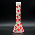 Colorful Luminous Strawberry,Glow In Dark,Borosilicate Glass Water Pipe 8