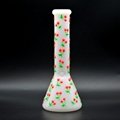 White Jade Glass Water Pipe,Glass Bong With Colorful Luminous Cherry 4
