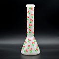 White Jade Glass Water Pipe,Glass Bong With Colorful Luminous Cherry