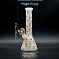 White Jade Glass Water Pipe,Glass Bong With Colorful Luminous Cherry 2