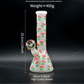 White Jade Glass Water Pipe,Glass Bong With Colorful Luminous Cherry