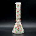 White Jade Glass Water Pipe,Glass Bong With Colorful Luminous Cherry 9