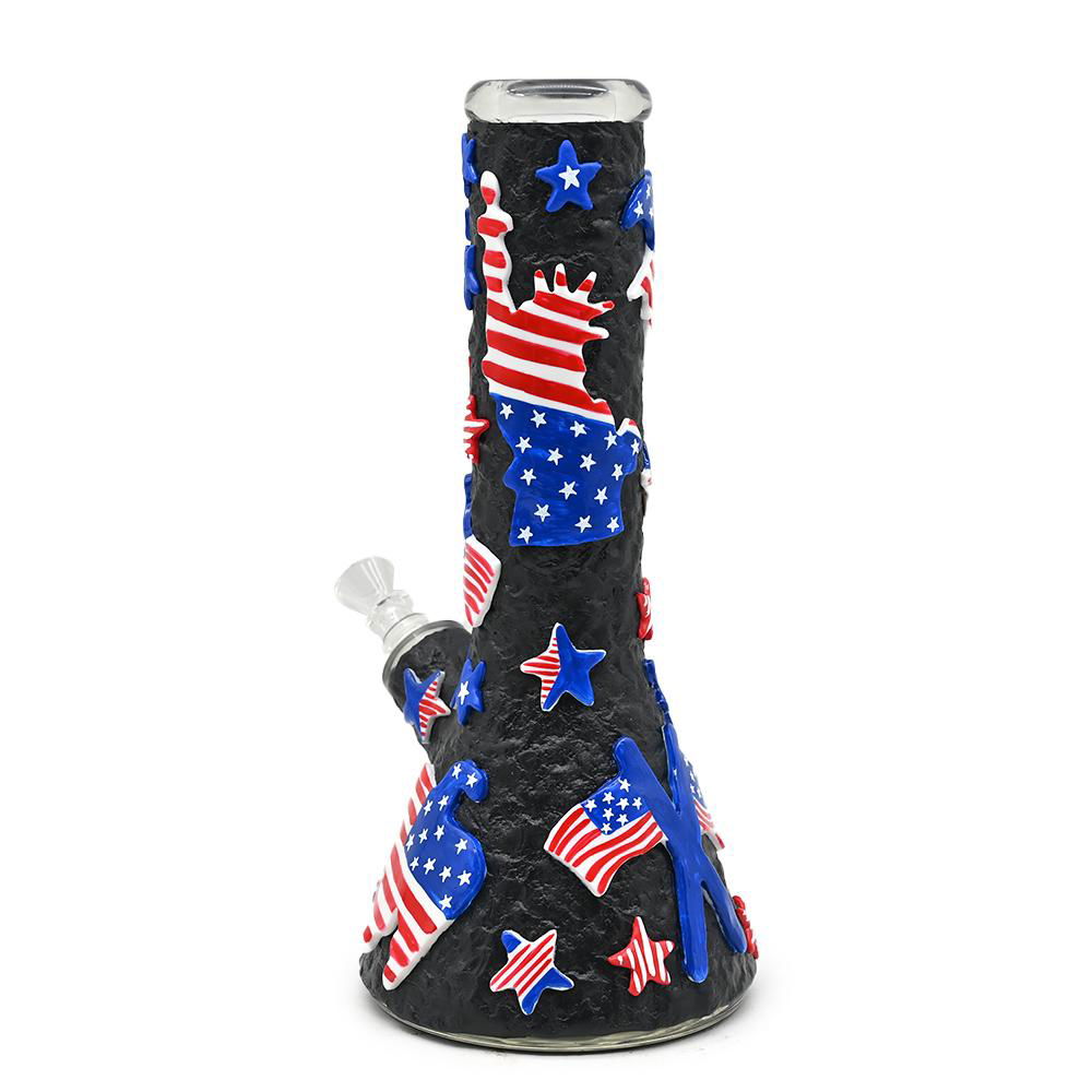 美国独立日玻璃水烟管，手工捏制彩色软陶泥玻璃水烟筒 3