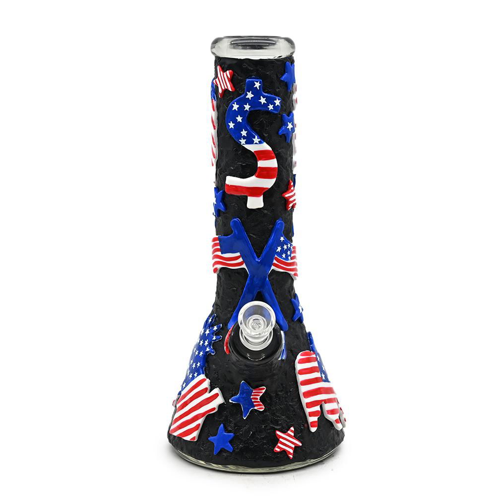 美国独立日玻璃水烟管，手工捏制彩色软陶泥玻璃水烟筒