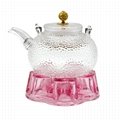 粉色/红色/透明简易玻璃茶炉，暖茶底座，创意简约透明玻璃茶炉 3