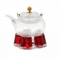 紅色/透明簡易玻璃茶爐，暖茶底座，創意簡約透明玻璃茶爐 2