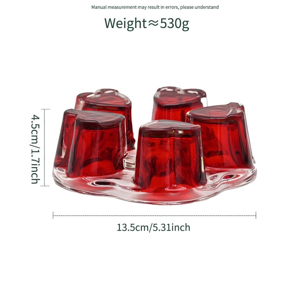 红色/透明简易玻璃茶炉，暖茶底座，创意简约透明玻璃茶炉 3