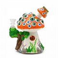 Glass Bong With Cute Mushrooms House,Glow In Dark,Evil Eyes