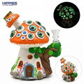 Glass Bong With Cute Mushrooms House,Glow In Dark,Evil Eyes (Hot Product - 1*)