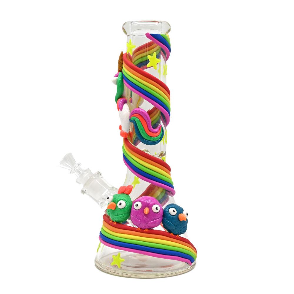 高硼硅玻璃水煙管，卡通玻璃水煙筒，手工工藝品，吸煙配件 2
