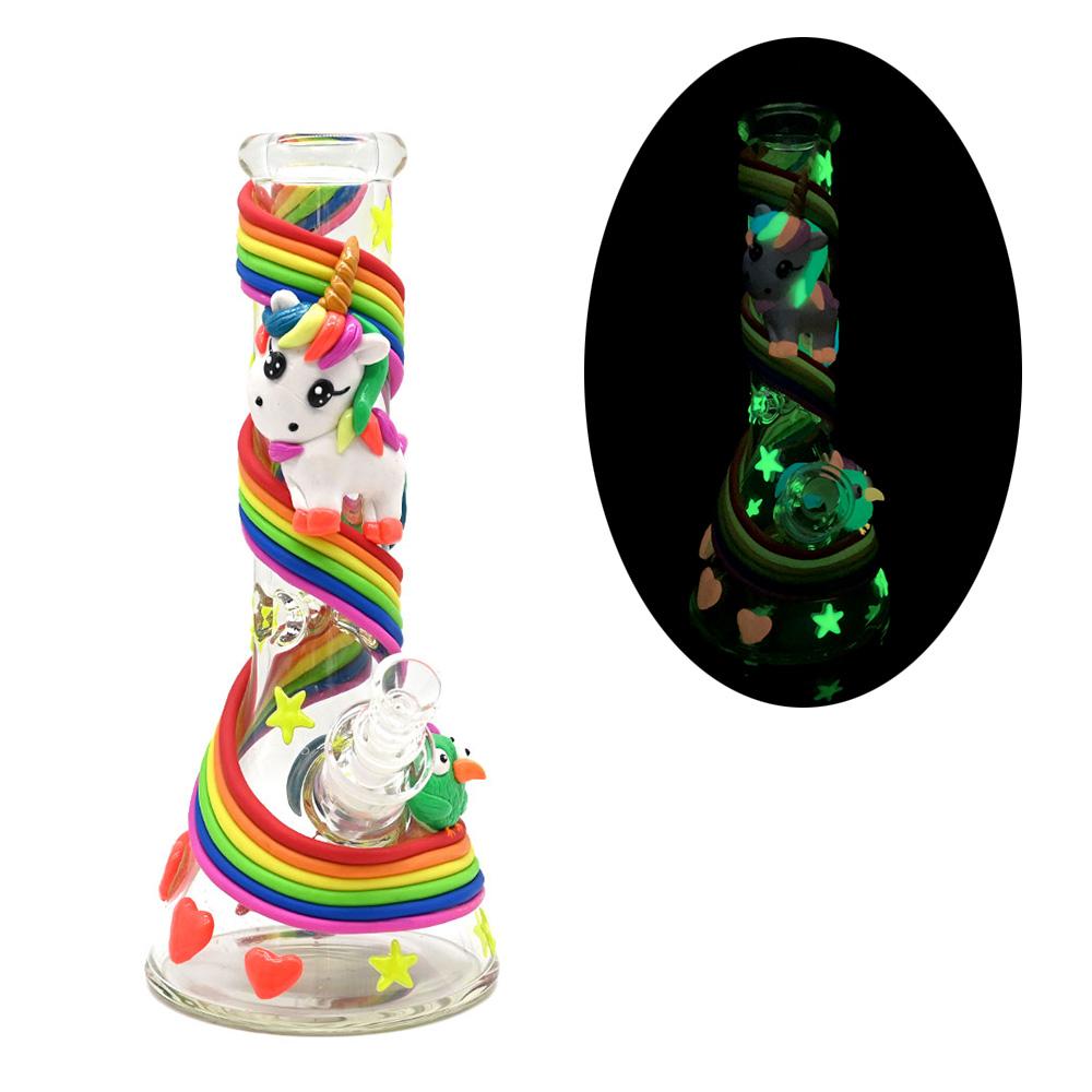 Glass bong,glass water pipe,glow in dark