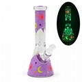 高硼硅玻璃水烟管，带夜光的手绘星月水烟筒
