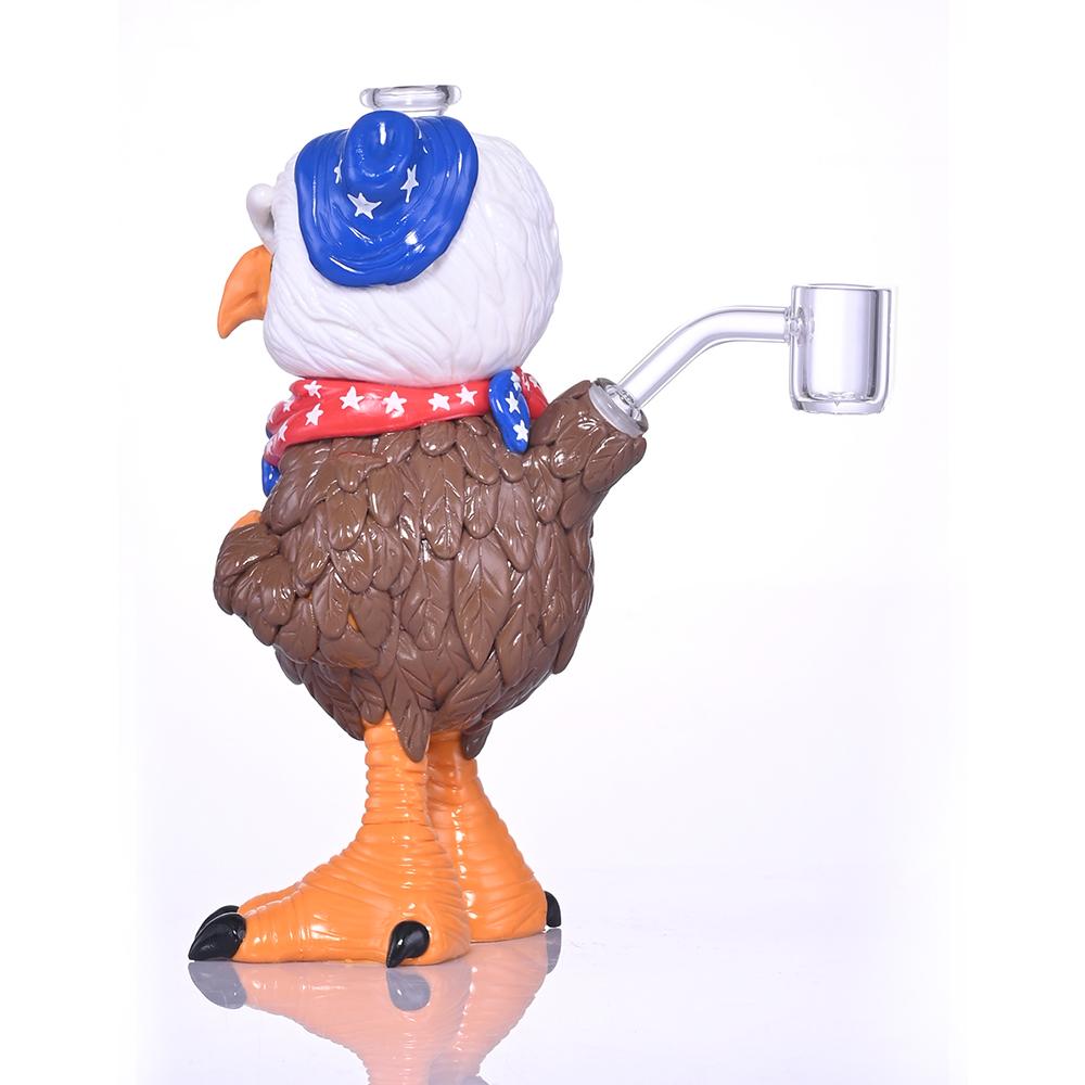 3D卡通美國白頭鷹水煙用品，手工捏制軟陶泥玻璃水煙管，美國獨立日 4