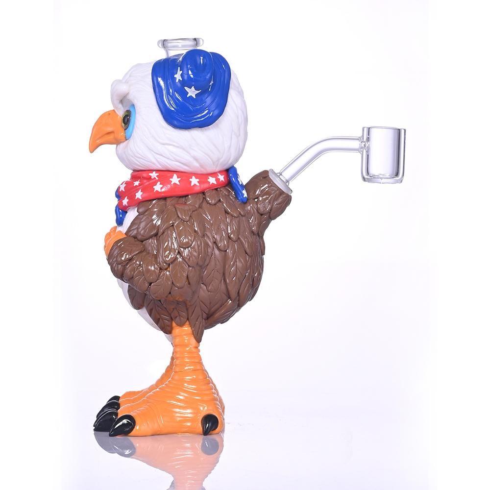 3D卡通美國白頭鷹水煙用品，手工捏制軟陶泥玻璃水煙管，美國獨立日 5