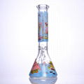 Glass Beaker Bong With Cartoon Stickers,Borosilicate Glass Pipe,Glass Hookah