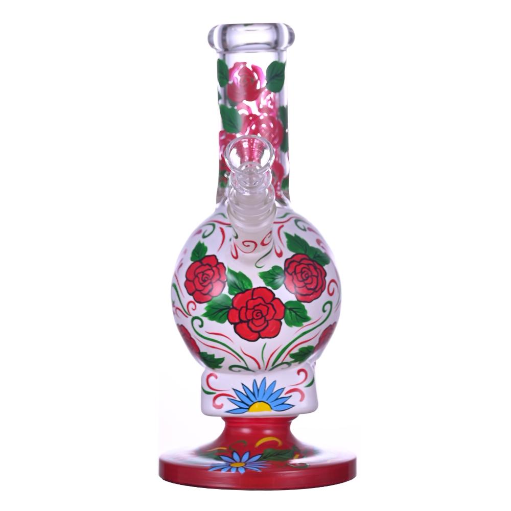高硼硅玻璃水烟管，人工手绘彩色骷髅水烟筒，万圣节礼物 4